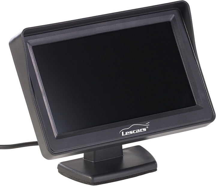 Lescars Rückfahrmonitor: Kfz-Monitor für Rückfahr- &amp; Front-Kamera, 2X Video-Cinch, 10,9 cm/4,3" (Dis