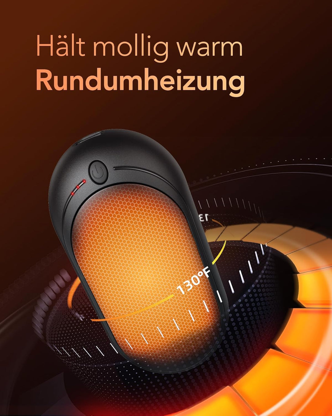 VEGER Handwärmer, Wiederaufladbar Taschenwärmer 2er-Pack mit 3 Stufen, Schnelle Wärme, Handlich & Pr