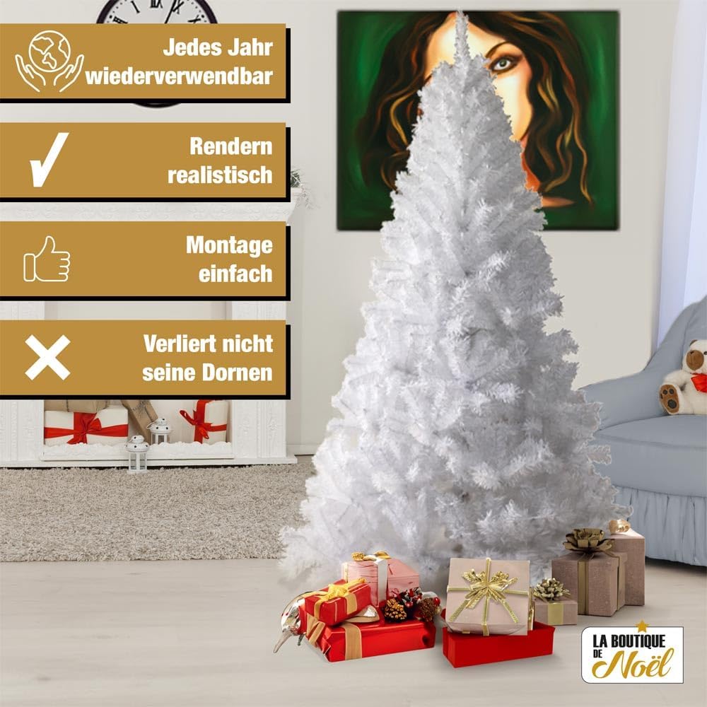 Künstlicher Weihnachtsbaum 90 cm bis 3 m weiss 150 cm 150 cm Weiss, 150 cm Weiß