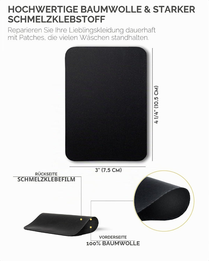 ZEFFFKA 2PACK Kleider-Flicken zum Aufbügeln für Innen und Aussen Stärkster Kleber 100% Baumwolle sch