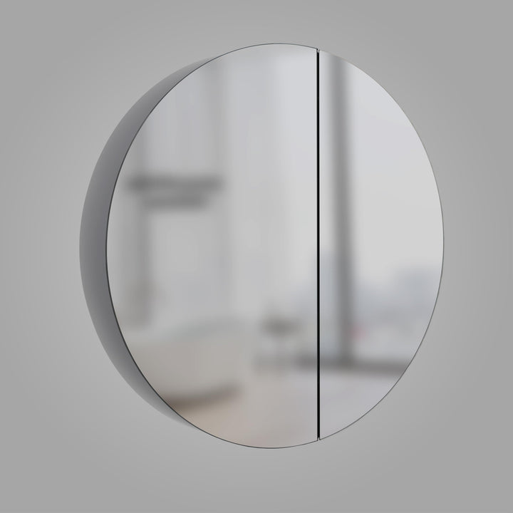 Talos Spiegelschrank Bad rund Ø 60 cm - Badezimmer Spiegelschrank mit hochwertigem Aluminium Korpus