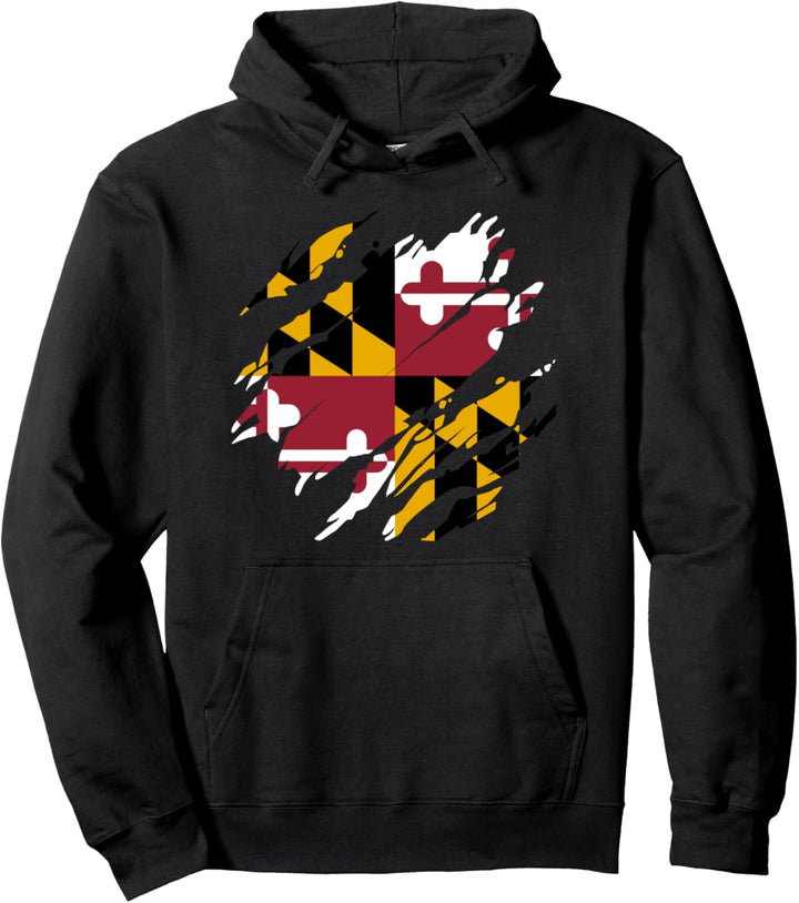 Maryland Flagge State Pride Roots Fan Patriotische Maryland Pullover Hoodie