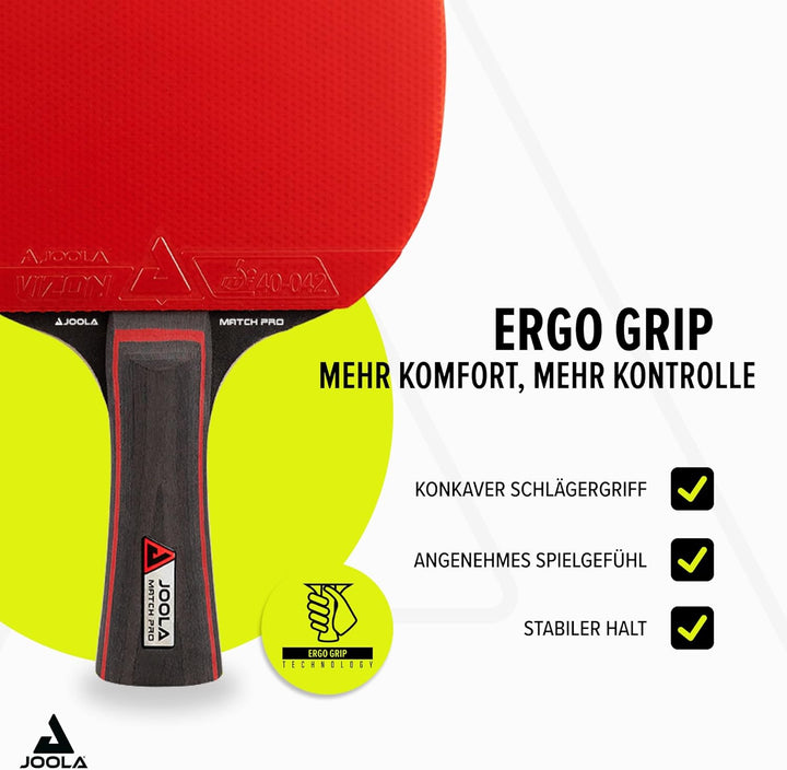 JOOLA Tischtennis Set Duo PRO 2 Tischtennisschläger + 3 Tischtennisbälle + Tischtennishülle, rot/sch