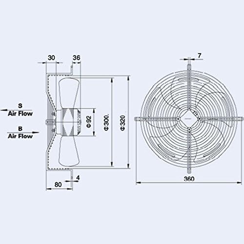 Omnia components - ventilatore assiale aspirante 300 mm 90 w 220 v - con motore e griglia