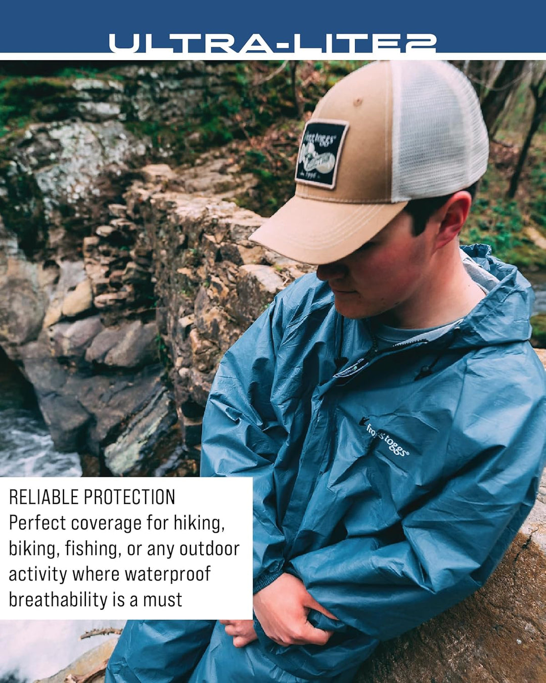 FROGG TOGGS Ultra-Lite Regenanzug für Damen, wasserdicht, atmungsaktiv M Blau, M Blau