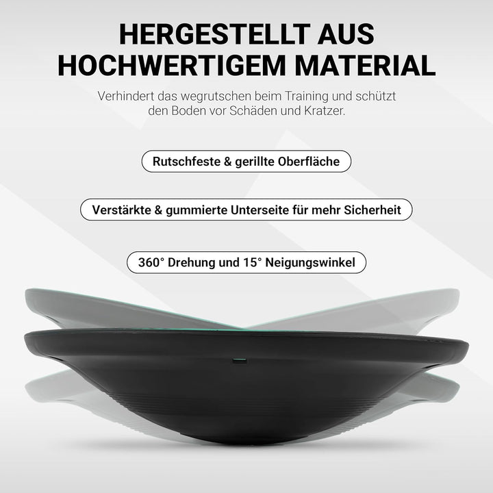 MSPORTS Balance Board Premium 40 cm Durchmesser inkl. Übungsposter und Work Out App GRATIS - Therapi