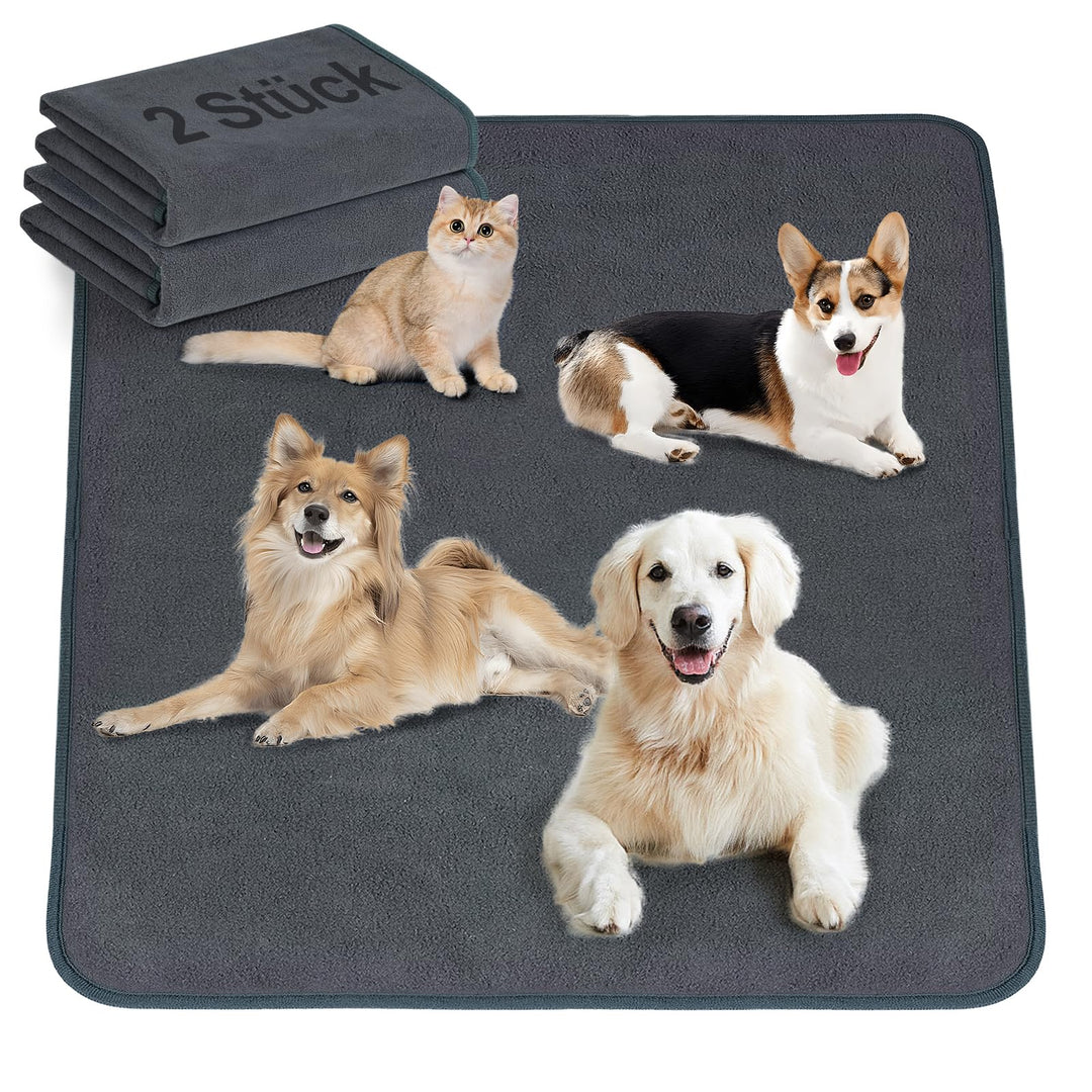 Welpen Unterlagen 2 Stück 104 x 104 cm Inkontinenzunterlage Waschbar PIPI Pads für Meerschweinchen H