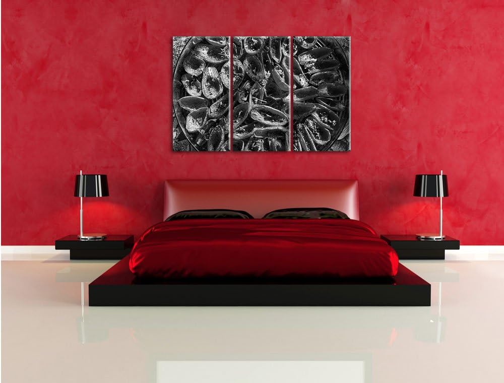 Pixxprint Tomaten Olivenöl Kräuter als Leinwandbild/Grösse: 3 Teilig (120x80 cm) cm/Wandbild/Kunstdr