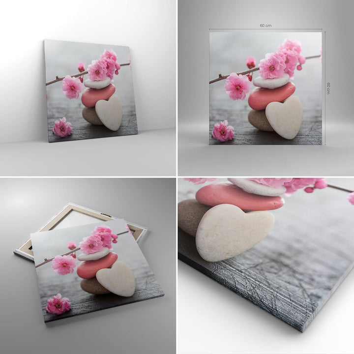 Bilder auf Leinwand Yoga weiblich Blume Gesundheit Leinwandbild 60x60cm Wandbilder Dekoration Wohnzi