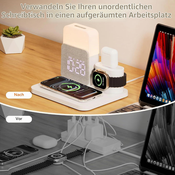 5 in 1 Induktive Ladestation für A-pple Watch und Phone 17-11 und air-pods | 15W Wireless Charger We