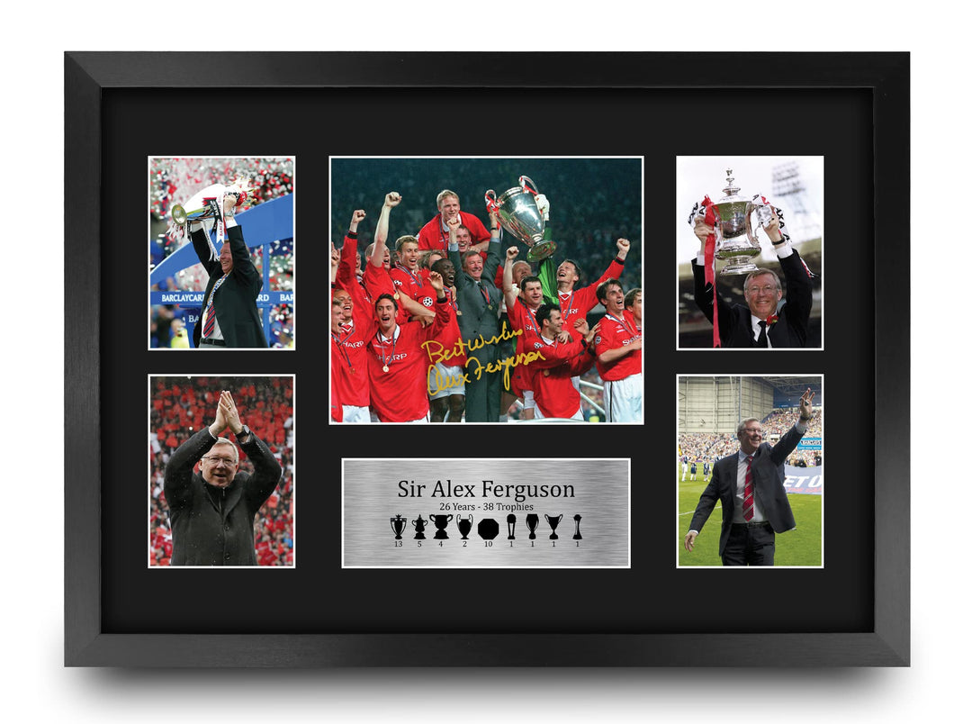 HWC Trading A3 FR Sir Alex Ferguson Geschenk, signiert, gross, gerahmt, A3, gedruckt, Autogramm, Fot