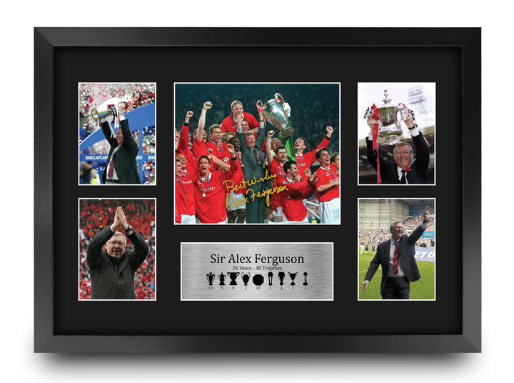 HWC Trading A3 FR Sir Alex Ferguson Geschenk, signiert, gross, gerahmt, A3, gedruckt, Autogramm, Fot