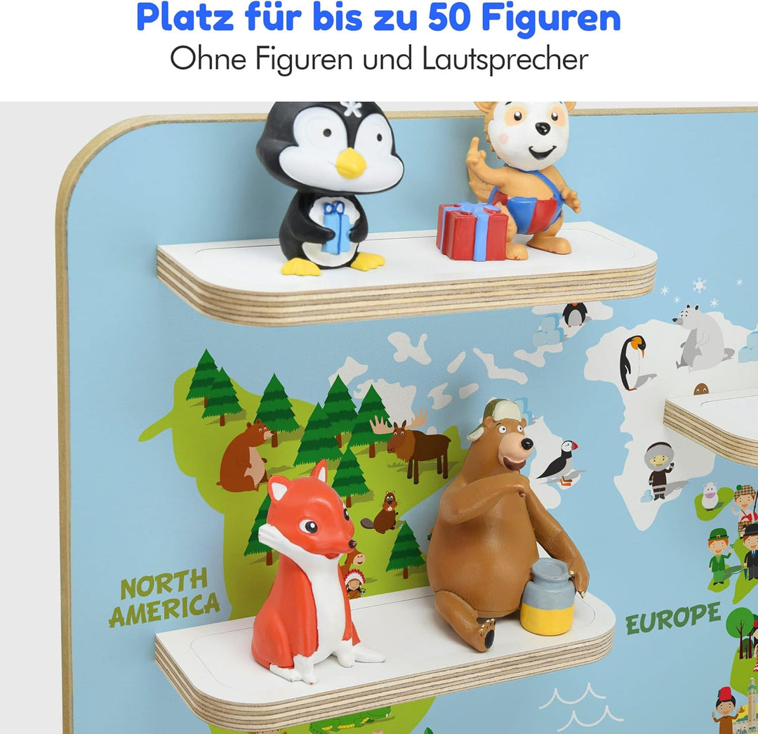 stadtecken Holzregal passend für Toniebox 2 I Geeignet für ca. 50 Tonies I Perfekte Aufbewahrung im