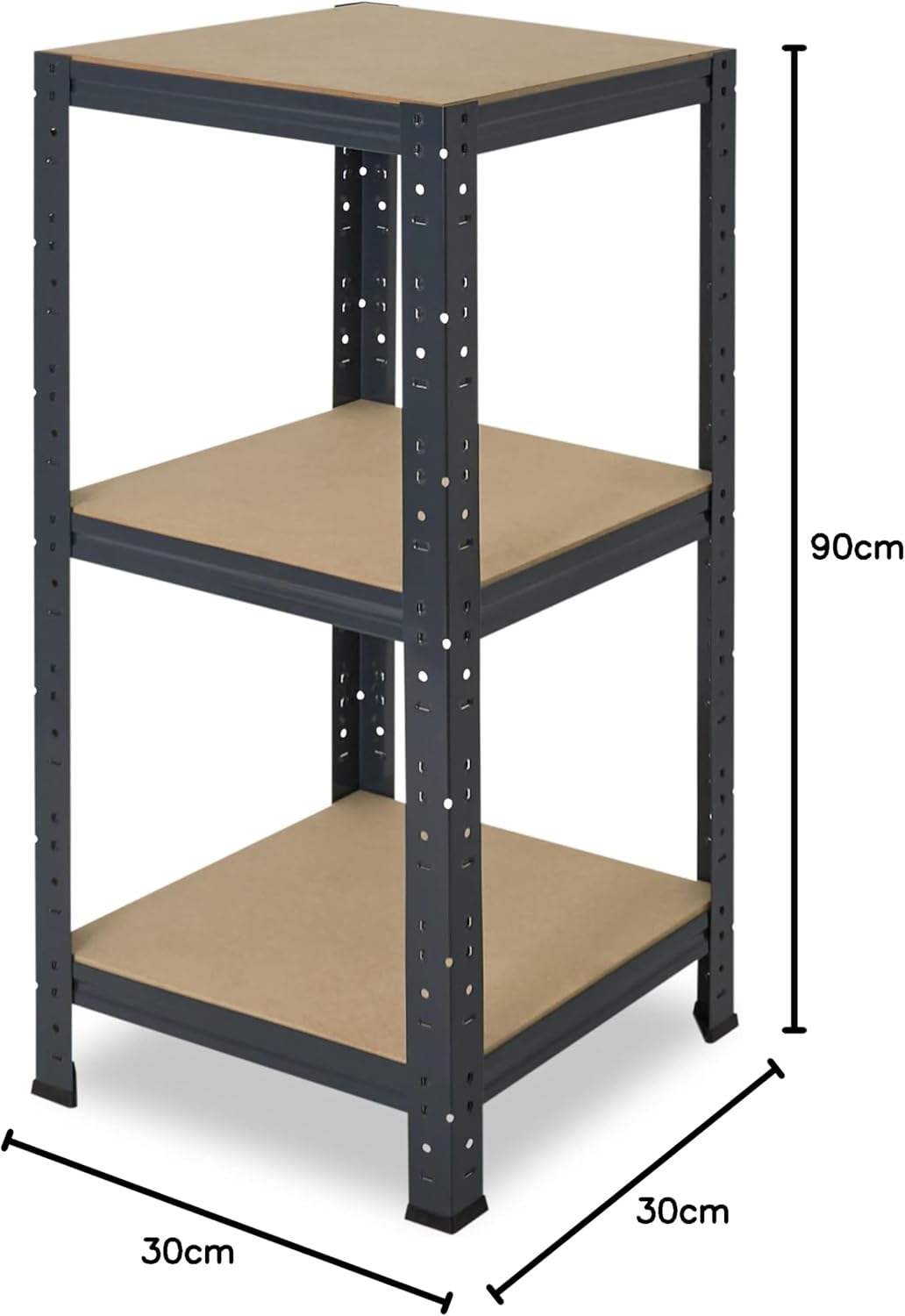 shelfplaza® 90x30x30cm Home Schwerlastregal anthrazit/Metallregal mit 3 Böden/Kellerregal Metall, Ga