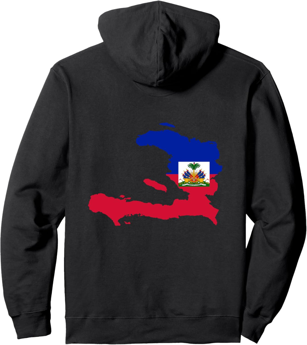 Umriss des Landes Haiti auf der Flagge Pullover Hoodie