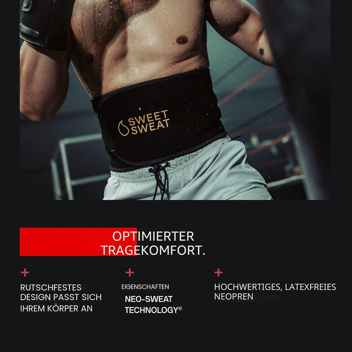 Sports Research Bauchgurt „Sweet Sweat“ zur Förderung der Schweissbildung am Bauch, Pinkes Logo, Lar
