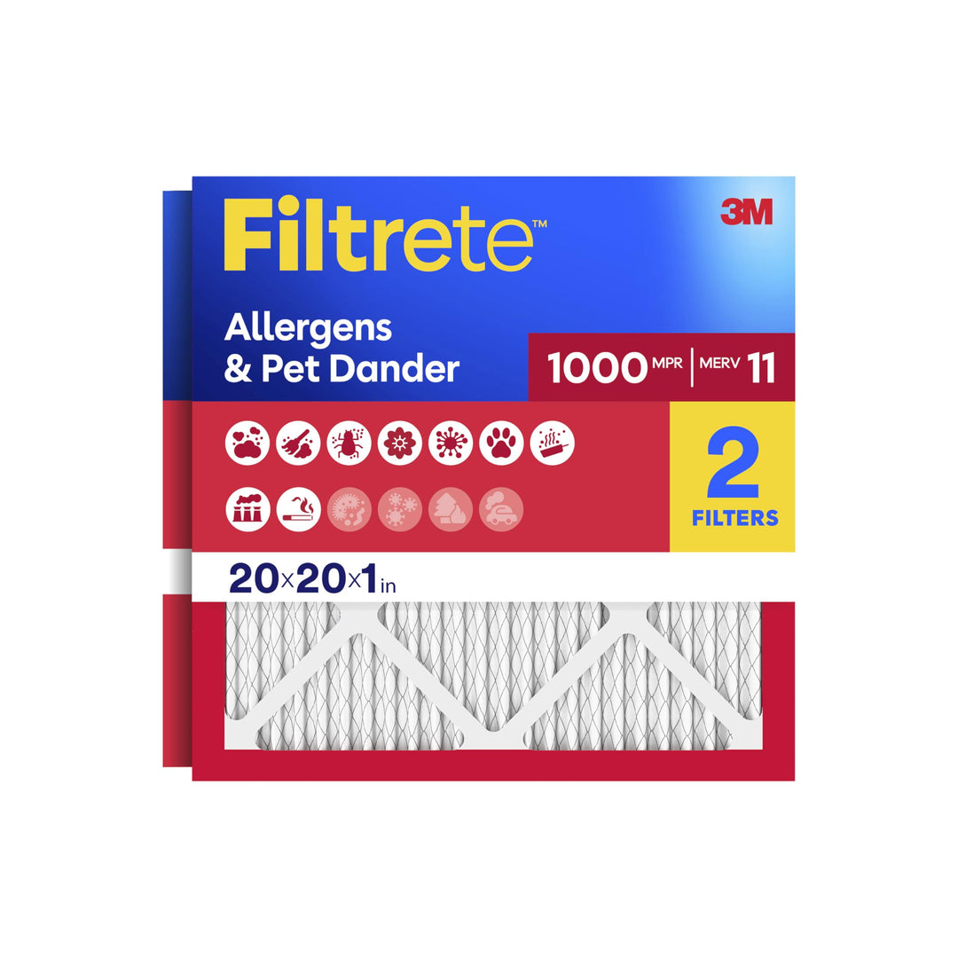 Filtrete 20 x 20 x 1 AC Ofen-Luftfilter, MERV 11, MPR 1000, Mikro-Allergenschutz, 3 Monate plissiert