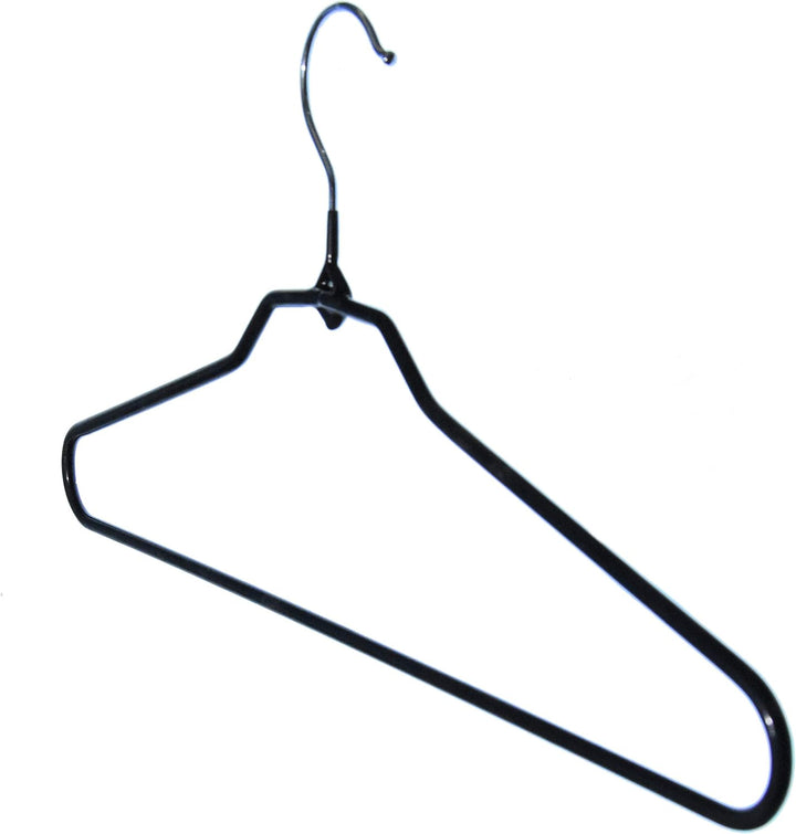Kleiderbügel aus Metall, 10 St. Drahtbügel schwarz rutschhemmend beschichtet, mit Steg, ca. 40 cm la