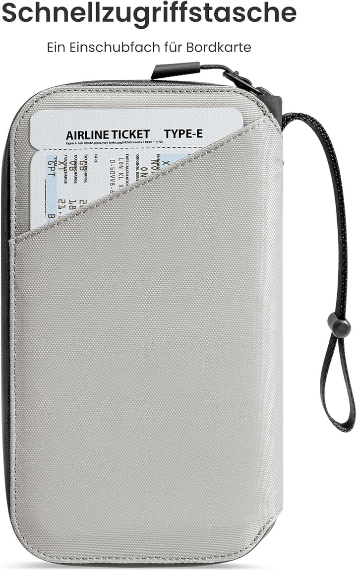 tomtoc Reisepass Tasche für 4-6 Reisepässe, Reisepasshülle Organizer Tasche Etui mit SIM-Kartenhalte