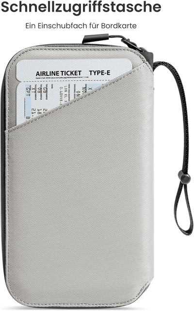 tomtoc Reisepass Tasche für 4-6 Reisepässe, Reisepasshülle Organizer Tasche Etui mit SIM-Kartenhalte