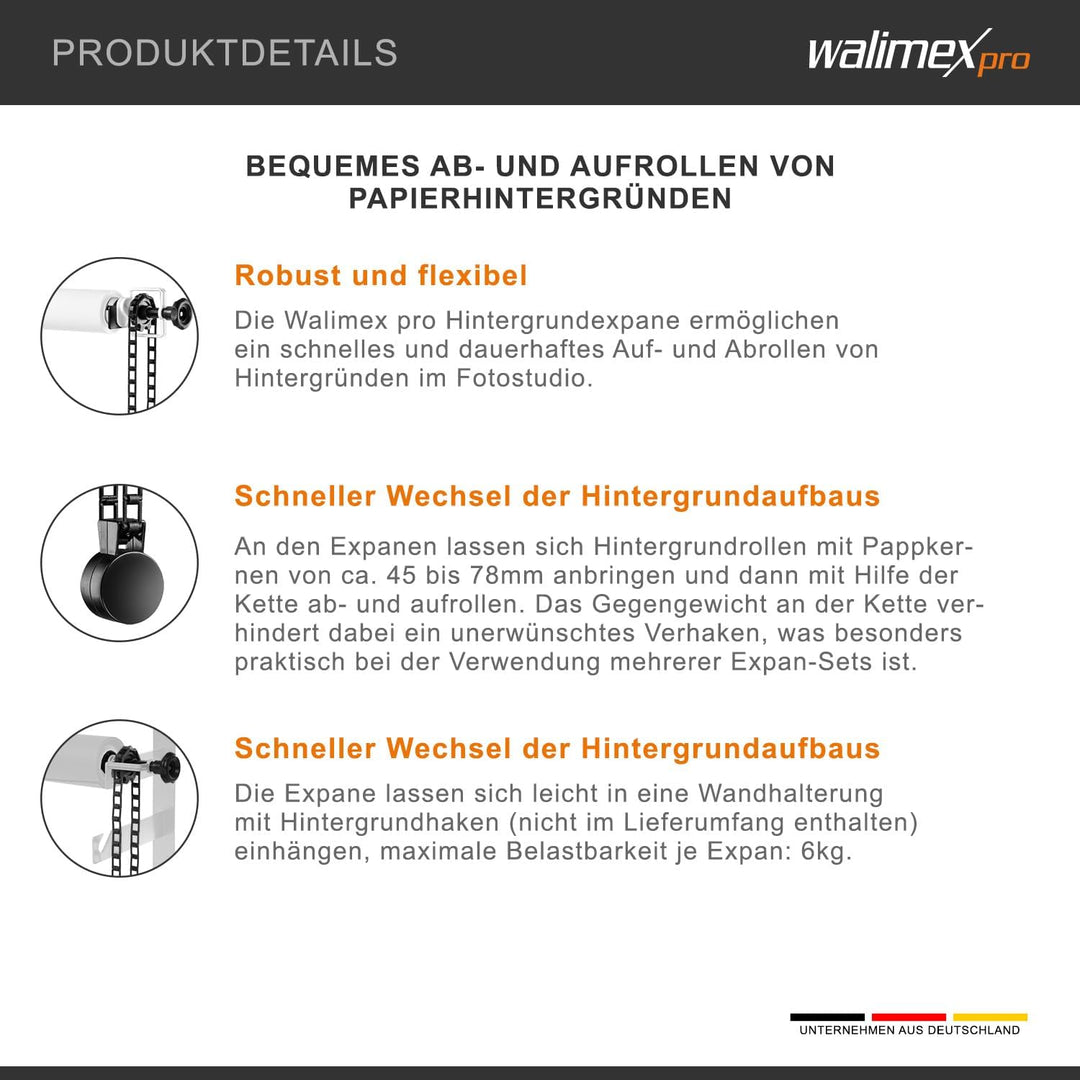 Walimex Pro Hintergrundexpan und Kette & Gewicht