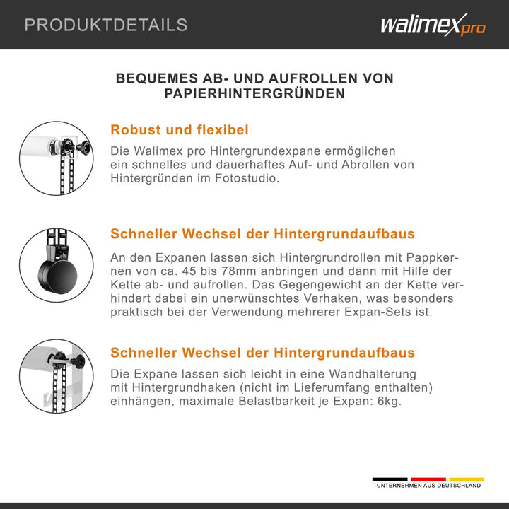 Walimex Pro Hintergrundexpan und Kette & Gewicht