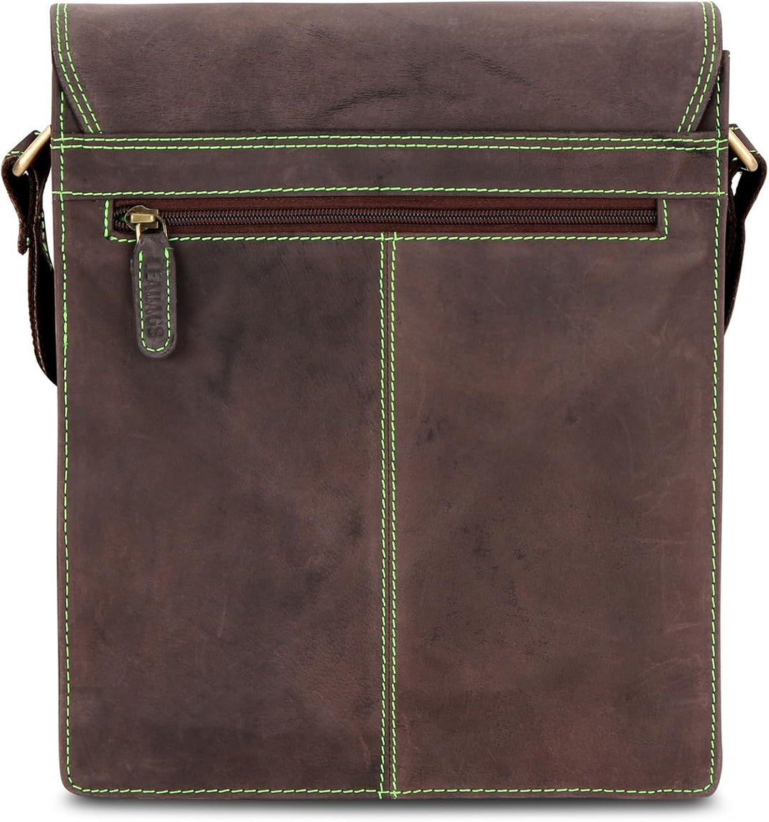 LEABAGS Unisex London Umhängetasche (1er Pack) L Nature Dunkelbraun, L Nature Dunkelbraun