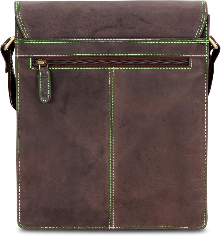 LEABAGS Unisex London Umhängetasche (1er Pack) L Nature Dunkelbraun, L Nature Dunkelbraun