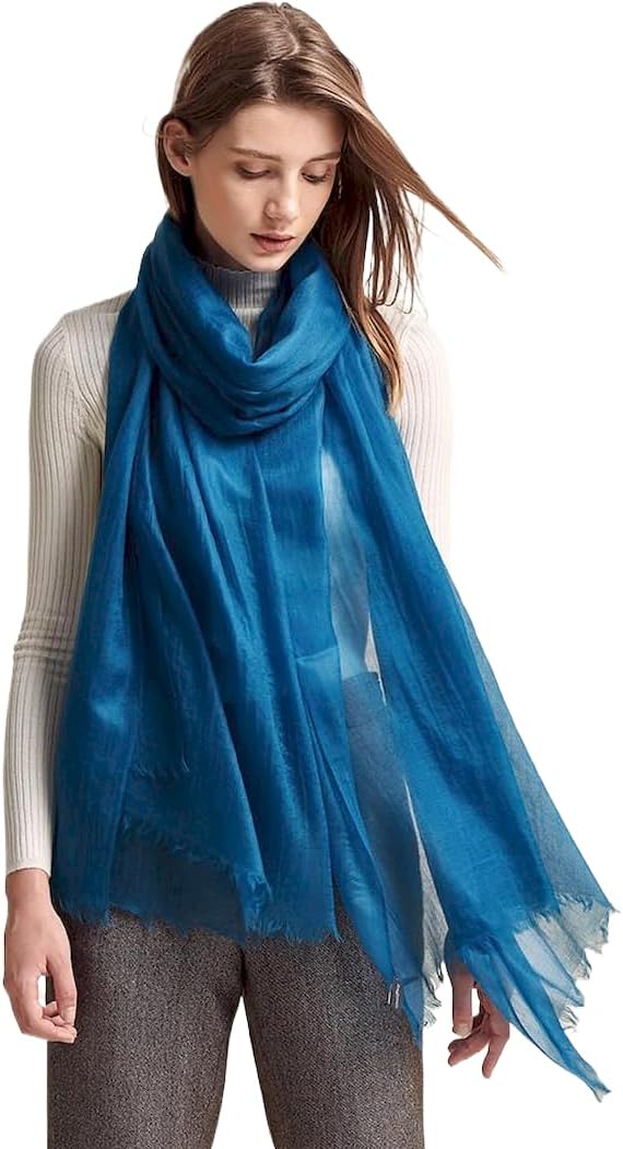 Damen 100% Kaschmir feder-leicht Ring Pashmina Schal Abendkleid Stola aus hauch-dünn 200 garn Cashme