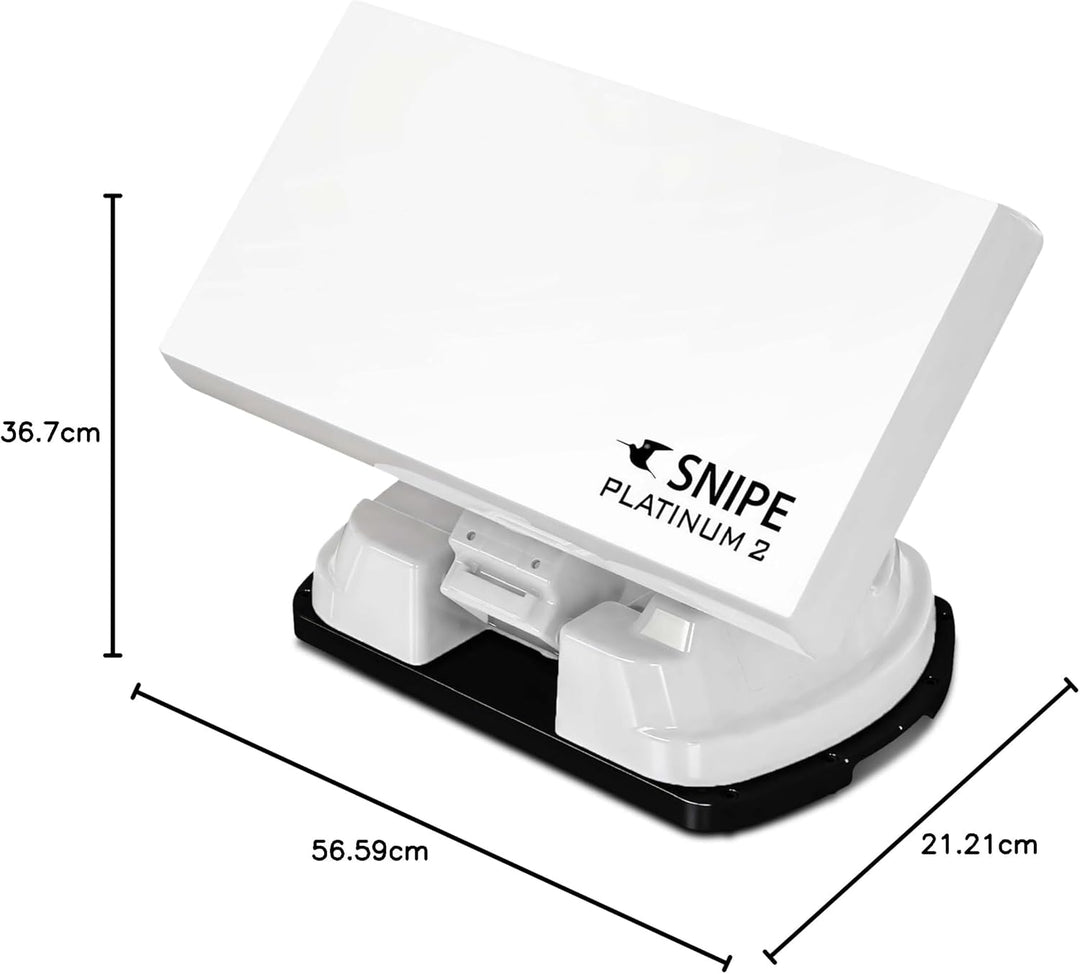 Selfsat Snipe Platinum 2 - Single - Vollautomatische Satellitenantenne, Campingantenne mit BT Fernbe