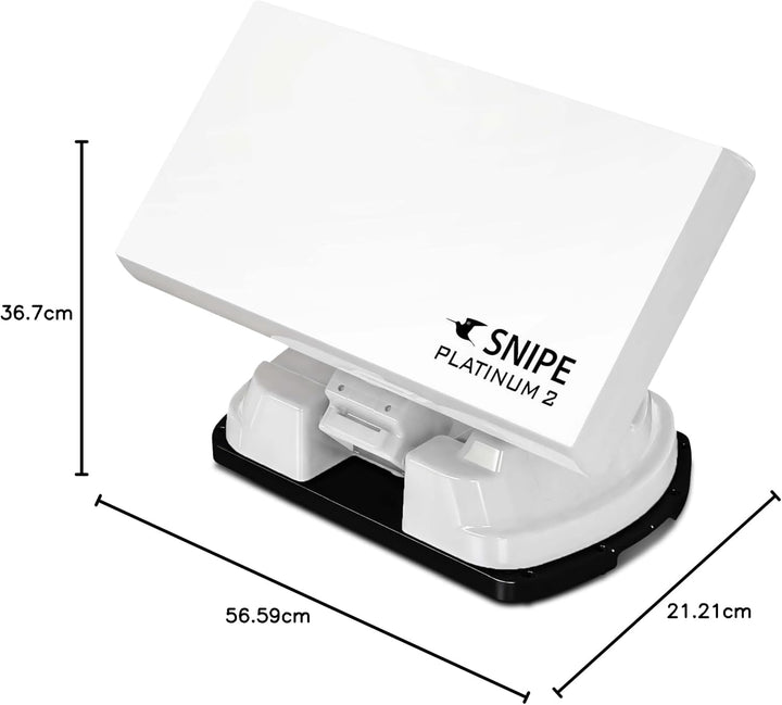 Selfsat Snipe Platinum 2 - Twin - Vollautomatische Satellitenantenne, Campingantenne mit BT Fernbedi