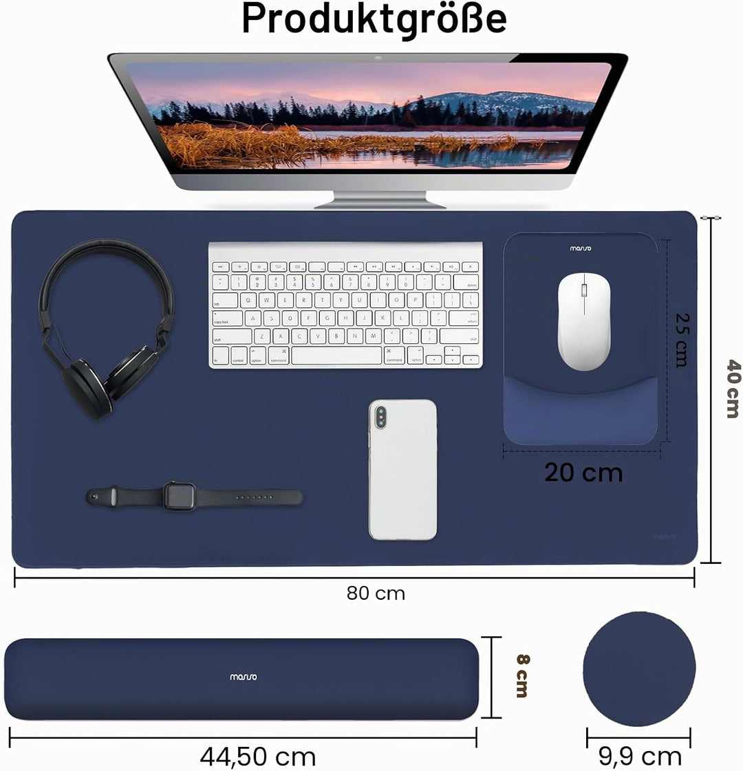 MOSISO Tastatur Mauspad Set,Grosses Mauspad&amp;Rechteckige Tastatur Handgelenkauflage mit Handgelenkauf