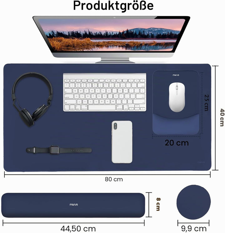 MOSISO Tastatur Mauspad Set,Grosses Mauspad&amp;Rechteckige Tastatur Handgelenkauflage mit Handgelenkauf