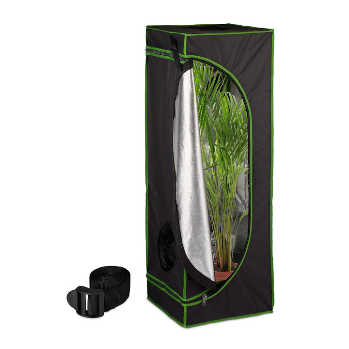 Relaxdays Growbox, HxBxT: 120x40x40 cm, Pflanzen Anbau, Reflexionsfolie innen, verdunkeltes Zuchtzel