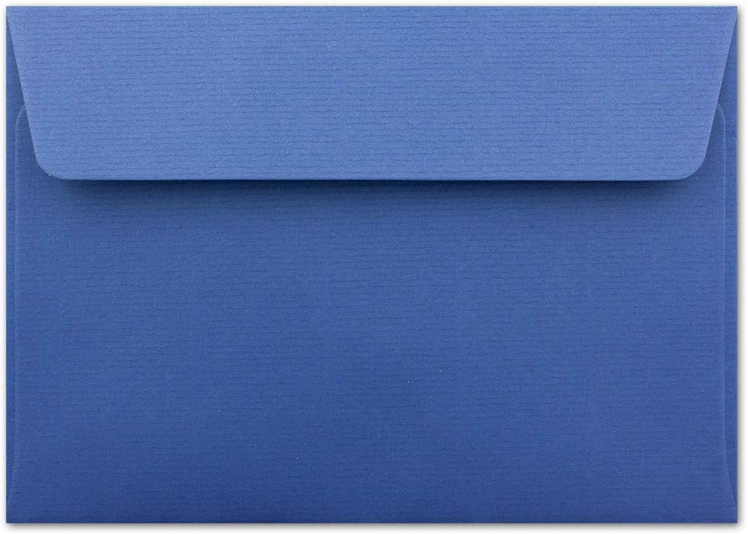 1000 gerippte Briefumschläge DIN C6 Dunkelblau - 11,4 x 16,2 cm - 100 g/m² Post-umschlag ohne Fenste