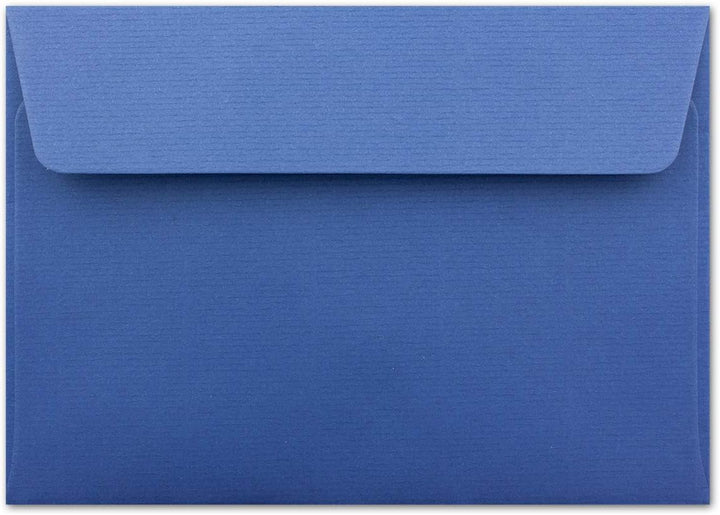 1000 gerippte Briefumschläge DIN C6 Dunkelblau - 11,4 x 16,2 cm - 100 g/m² Post-umschlag ohne Fenste