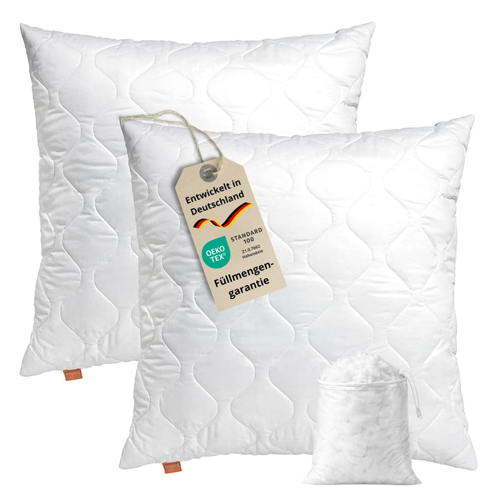 sleepling 196144 2er Set Komfort 100 Kopfkissen,, waschbar bis 60 Grad, Made in EU, Füllmenge