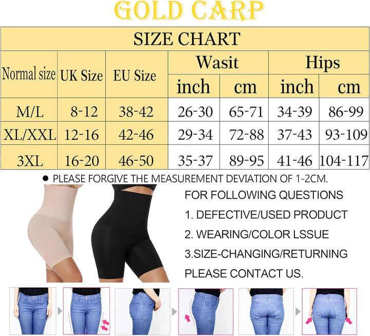 SURE YOU LIKE Damen Figurenformend Miederpants Miederhose Shapewear Bauch-Weg-Effekt Formt Sofort Bo