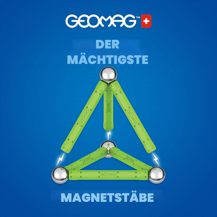 Geomag - Classic Panels 114 Pieces- Magnetic Construction for Children - Green Collection - 100 Perc