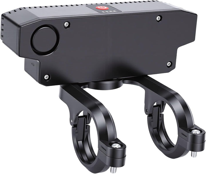 Tbest Fahrradlicht, Wiederaufladbarer USB-Scheinwerfer mit Hupe, 8 LEDs, Superhell, 6 Modi, 4000 MAh