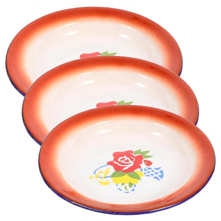 Alipis Vintage Emaille Obstschale Multifunktionale Emaille Geschirr Schale 6.30X6.30X2.36In Emaillie