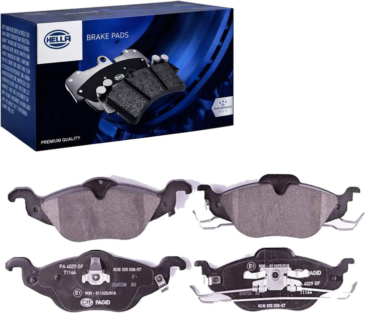 HELLA PAGID 8DB 355 008-571 Bremsbelagsatz - T1164 - Dicke/Stärke: 17.3mm - Bremssystem: Teves - mit