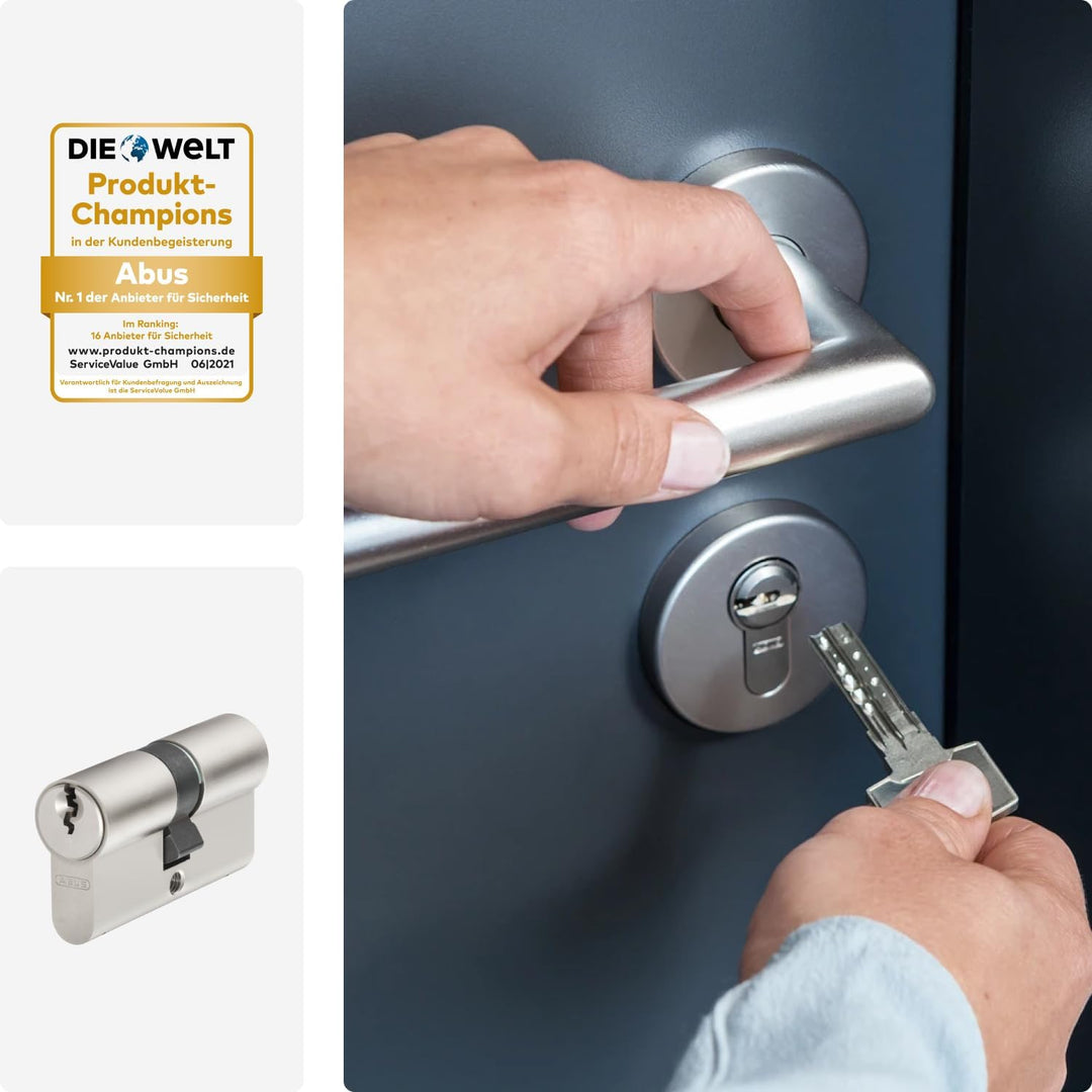 ABUS Profil-Zylinder E30NP 40/50 mit 5 Schlüsseln, 59818, 40/50