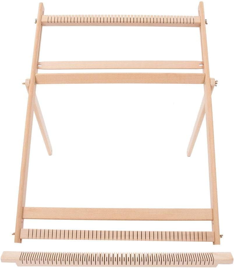 BHDD Webstühle mit Ständer, Multi-Handwerk Webstuhl Kit Verstellbarer Webrahmen Massivholz Abdeckung