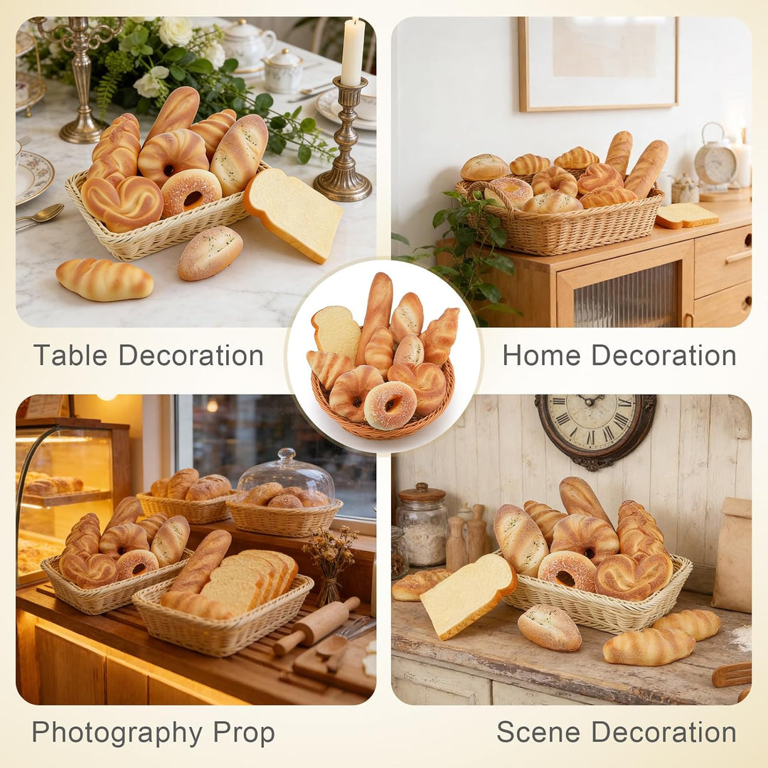 10 Stück Künstliches Brot Dekoration Simuliertes Baguette Toastscheiben Donut Laibchen Realistische