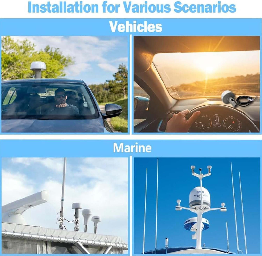 Maswell Marine GPS Externe Antenne - 1575.42±3MHz 42±2dB, SMA mit TNC BNC Adapter Kompatibel mit nme