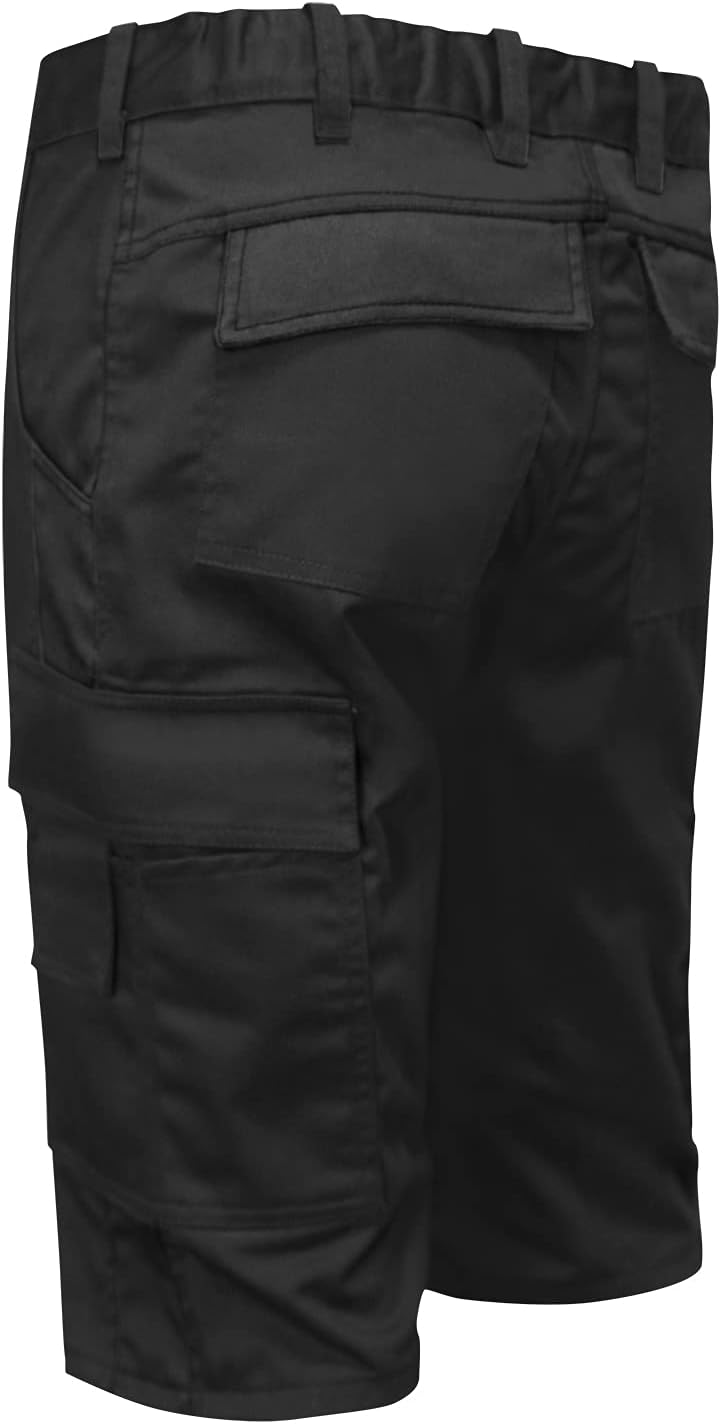 strongAnt Shorts Stretch Berlin Pro Herren Sommer Arbeitshose kurz Cargo Outdoor Grau-Shwarz-Weiss 4