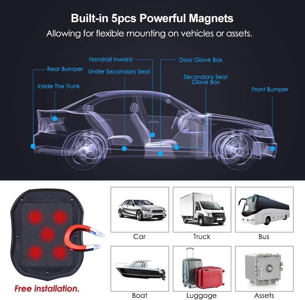 Winnes 4G TK905 Magnetischer GPS-Tracker für Auto, Wohnmobil und KFZ,Einfache Installation, Live-Tra