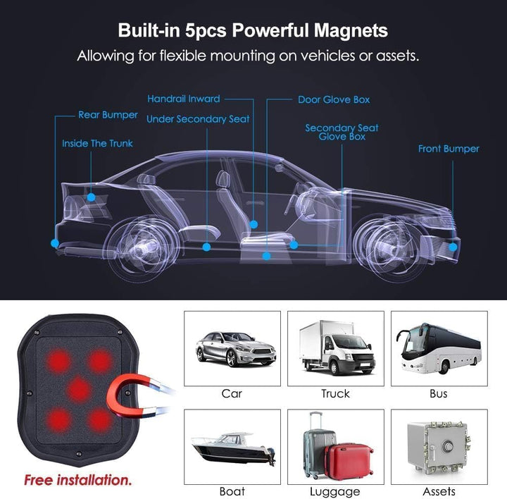 Winnes 4G TK905 Magnetischer GPS-Tracker für Auto, Wohnmobil und KFZ,Einfache Installation, Live-Tra