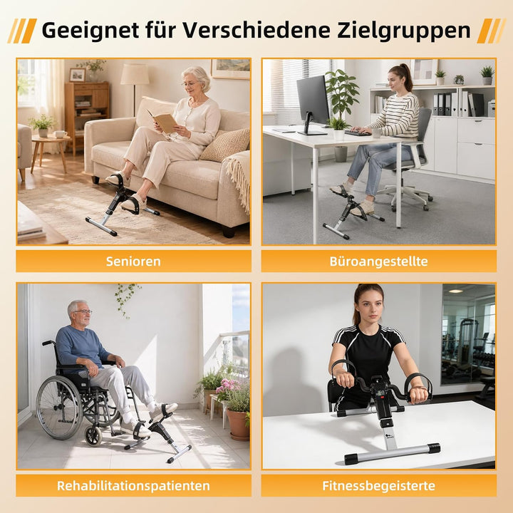 himaly Minibike Heimtrainer Bewegungstrainer Pedaltrainer Trainingsgerät Fitnessgerät mit LCD-Monito